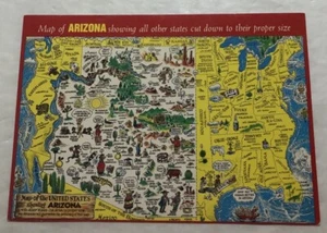 Mappa dell'Arizona. Cartolina (Q2) - Foto 1 di 2