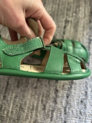 old soles green leather sandals Sz 22 - Image 1 of 3
