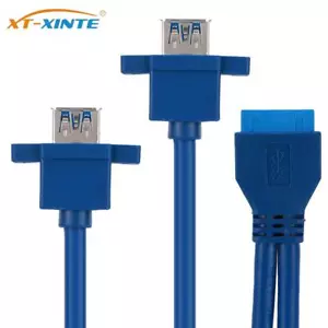 USB 3.0 Cable 2x USB 3.0 Male to Female 19Pin Front Panel Cable USB3.0 Extension - Bild 1 von 4