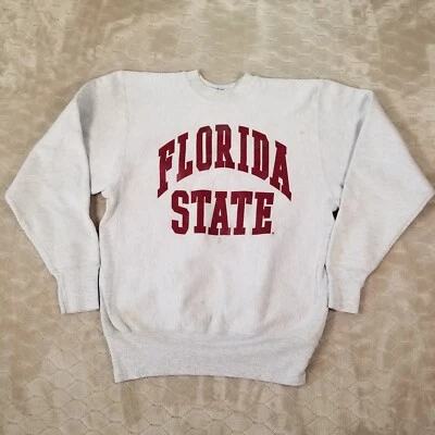 VTG 90's Florida State Reverse Weave Style Sweatshirt - Sz M - Stains See Pics - Image 1 of 4
