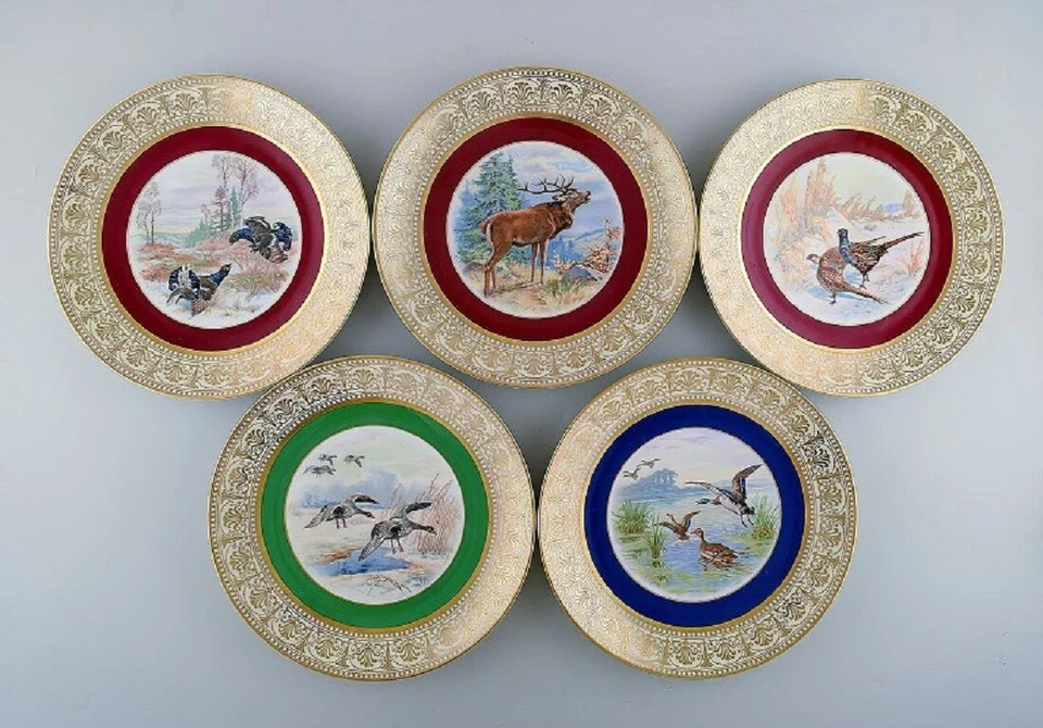 Thomas / Bavaria, Germany. Cinq assiettes décoratives, années 1930-1950 - Photo 1/4