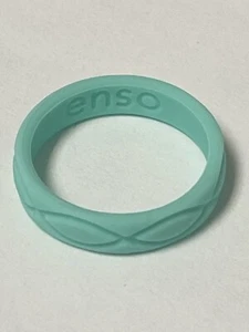 Anillos Enso para mujer anillo infinito turquesa talla 6 silicona banda hecha en EE. UU. - Imagen 1 de 2