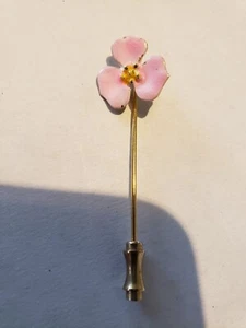 Pin de palo de colección esmalte de flor rosa plateado - Imagen 1 de 7