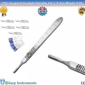 Dental Surgical Veterinary Scalpel Handle #3, Scale 0 to 6 Surgical Blades No.15 - Picture 1 of 2