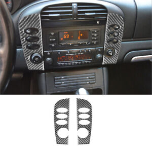 2Pcs For Porsche Boxster/996 Carbon Fiber Interior Radio Console Side Cover Trim