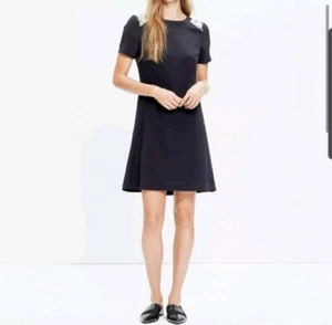 Madewell 100% Seide Kleid Größe 10 Kurzarm Gold Pailletten über Knie Schwarz - Bild 1 von 5