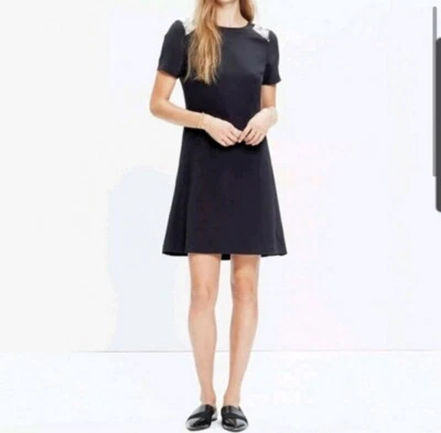 Madewell 100% шелк платье размер 10 короткие рукава золото блестки выше колена черный - Изображение 1 из 4