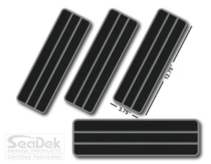 SeaDek Boat EVA Step Pads - Non Skid 4-Pc Stick On - Black-StormGray - Teak - Bild 1 von 5