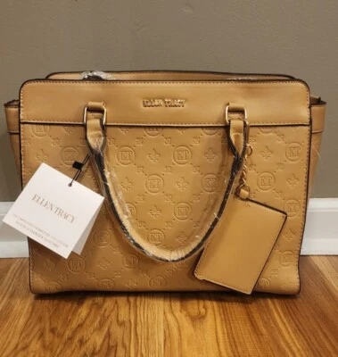 Nuevo con etiquetas Bolso de mano grande Ellen Tracy con logotipo y correa bandolera Precio de venta sugerido por el fabricante: ¡$168! Foto 1 de 4