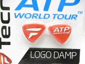 *NOS* 2 PACK TECNIFIBRE "LOGO DAMP" RED TENNIS RACQUET VIBRATION DAMPENERS - Picture 1 of 3