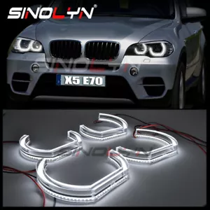 DTM M4 Style Crystal LED Angel Eyes Halo DRL For BMW X5 E70 Headlight Retrofit - Picture 1 of 10