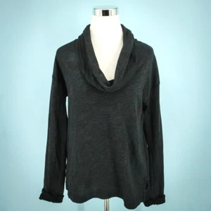 Standard James Perse 2 Size Medium M Heathered Black Gray Cowl Knit Sweater - Picture 1 of 4