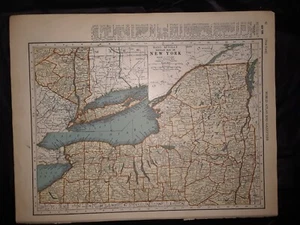 Vintage 1936 Atlas Gazetteer Map of New York or New Mexico Original 11inx14in - Picture 1 of 1