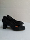 M&S Marks Spencer Black Court Shoes Heels Real Leather Suede Women UK 7 EU 40