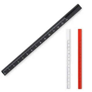 Oval Carpenter Pencil With Ruler For Mason Bricklayer Wood - Picture 1 of 2