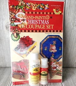Juego de decoupage de Navidad/renos/coronas pintado a mano de Anita NUEVO SELLADO - Imagen 1 de 12