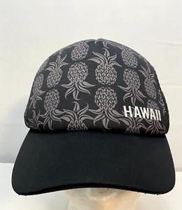 Hawaii Pineapple trucker mesh hat cap 6 1/2" snap back Surfware black - Picture 1 of 7