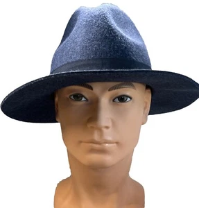 Banana Republic Fedora Felt Wool Hat Dark Denim Blue Sz L/XL 362940-00 Fall 2018 - Picture 1 of 21