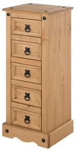 Corona Chest of Drawers 5 Drawer Bedside Narrow Cabinet Table Mercers Furniture® - Picture 1 of 3