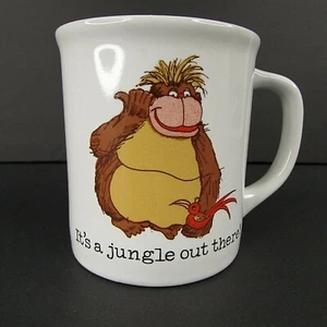 Its A Jungle Out There Orangutan Vintage Japan Coffee Mug Monkey Cup - Picture 1 of 9