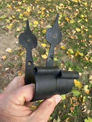 2 Curtain Pole Holders Hand Forged 6" Brackets Hooks for up to 1" Diameter Rod - Image 1 of 4