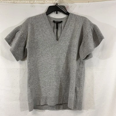 Suéter de manga curta cinza BCBGMaxAzria autêntico certificado gentilmente amado, tamanho. M - Imagem 1 de 4