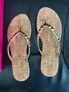 Lilly Pulitzer Mira Sandale Cold Metallic Größe 8M - Bild 1 von 4