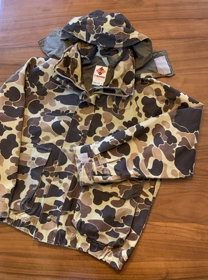 Vintage Columbia Camo Jacket Mens XL Duck Gore-Tex Hooded Hunting Parka 80s 90s - Image 1 of 4