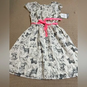 Carter's Pink and Black Pleated Sundress with Flutter Sleeves - Picture 1 of 6