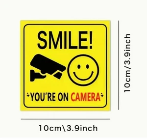 Adhesivo autoadhesivo para ventana de advertencia para cámara Smile You're On - Entrega gratuita - Imagen 1 de 6