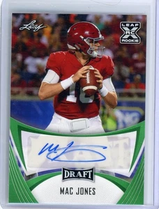 2021 Leaf Draft MAC JONES Green Rookie AUTO RC SSP - Picture 1 of 2