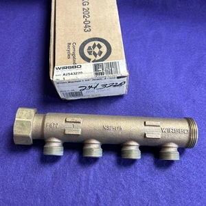 WIRSBO (Uponor) 4 Loop Brass Manifold 1-1/4" Valveless A2543220 • NEW - Picture 1 of 8