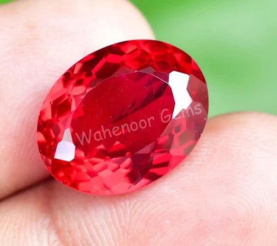 Natural Red Ruby 12.45 Ct Flawless Oval Shape Certified Loose Gemstone - Image 1 of 4