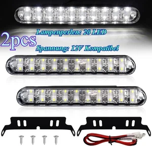 2pcs 20LED Weiß 12V Universal Tagfahrlicht Tagfahrleuchten DRL Scheinwerfer AUTO - Bild 1 von 11