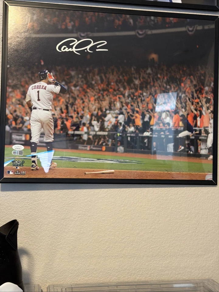 Carlos Correa Autographed 16x20 Photo JSA Houston Astros World Series MLB - Image 1 of 2