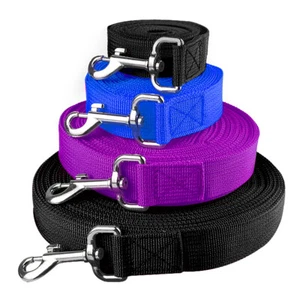 8/16/33/66ft Long Dog Tracking Leash Nylon Obedience Recall Training Lead Clips - Imagen 1 de 15