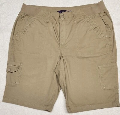 Gloria Vanderbilt ~ Shorts Cargo Feminino ~ Tamanho 16 ~ Marrom - Imagem 1 de 4