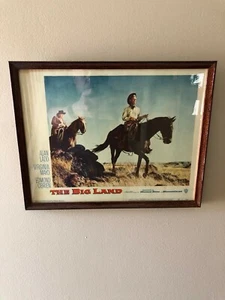 ALAN LADD Vintage 1957 THE BIG LAND Original Release Lobby Card Museum Framed - Bild 1 von 8