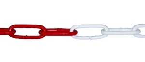 Absperrkette Stahlkette - Metall rot-weiß, Bund a 10 m, 5 mm, 6 mm - Bild 1 von 4