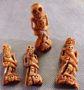 Tibetan Buddhism 'ShriChitipati' 19th Century Yak Bone Skull Pendant Supernature - Bild 1 von 8