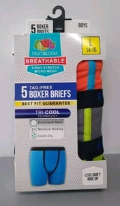 Fruit of the Loom 5-pack Breathable Tag-Free Boxer Briefs size L 14-16 - Picture 1 of 2