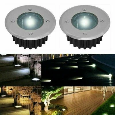 LED Solar Bodeneinbauleuchte Solarleuchte Bodenstrahler mit Edelstahlabdeckung - Bild 1 von 4