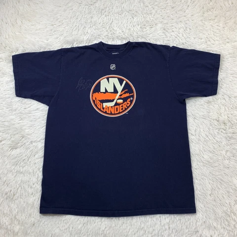 New York Islanders Shirt Mens XL Blue Rick DiPietron #39 Signed NHL Hockey Y2K Cover