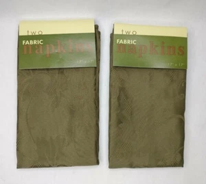 Lot Of 2 Packs Of 2 Green Fabric Napkins Fall Table Decor - Picture 1 of 8