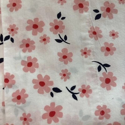 Kate Spade New York Twin Sheet Flat White With Pink Flowers Cotton Percale - Image 1 of 4