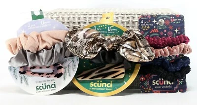 3 NEW Scunci Holiday Sets, 10 Pieces Total~ Scrunchies & Barrettes ~ Multi Color - Image 1 of 2