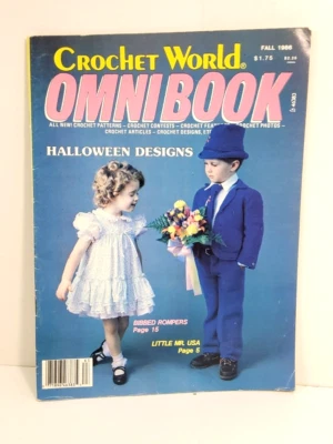Crochet World Omni Book Magazine Fall 1986 Halloween Rompers Sleeping Afghan - Image 1 of 4