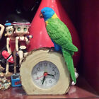 Macaw Hand Painting Alarm Clock Ornament Sculpture Exquisite Resin Home.