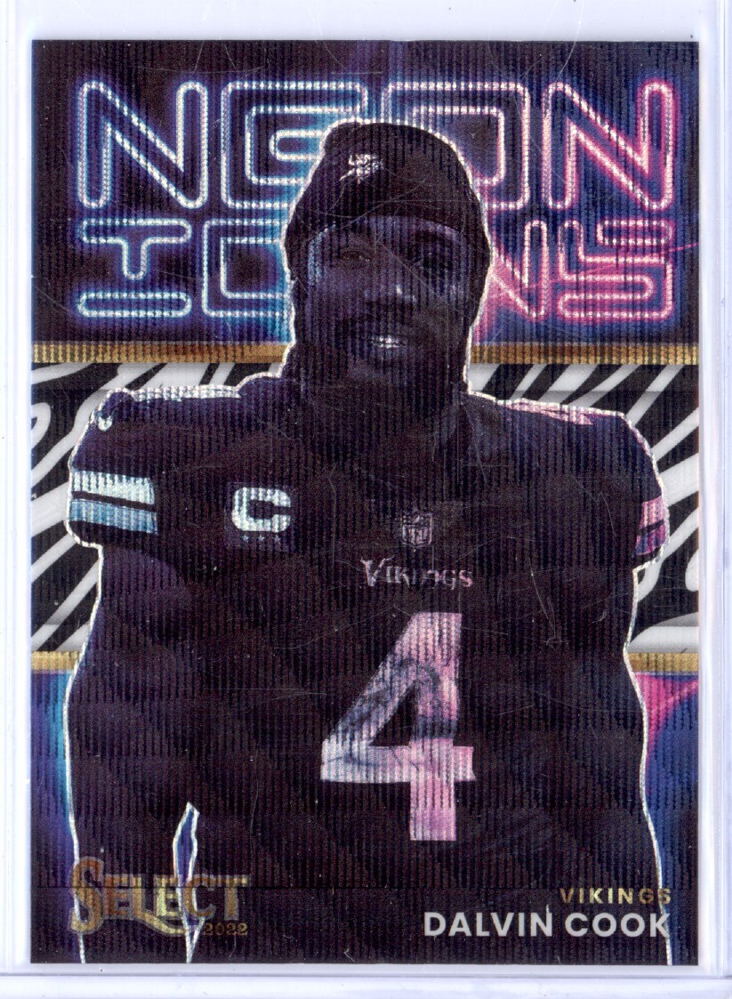 DALVIN COOK 2022 PANINI SELECT NEON ICONS ZEBRA STRIPE WAVE PRIZM SSP