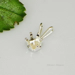 3 mm Runde Schnapp Tite Sterlingsilber Anhänger Fassung 6 Krappen (2 Stck.) - Bild 1 von 1